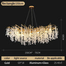 GobekUsa Crystal Money Tree Chandelier - Modern LED Suspension Light for Luxury Living Areas