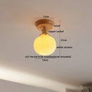 GobekUsa Glass Wood LED Ceiling Light Modern Ceiling Lamp