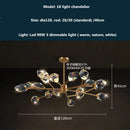 GobekUsa Copper LED 3-Light Dimmable Crystal Chandelier