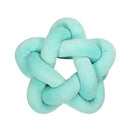GobekUsa Green Star Knotted Lumbar Cushion - Handmade Stuffed Throw Pillow