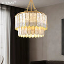 GobekUsa Gold Shell Chandelier: Elegant Hanging Lighting for Living Room, Bedroom, Kitchen