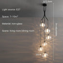 GobekUsa Glass Ball LED Chandelier, Modern Minimalist Loft Villa Staircase Decor