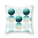 GobekUsa Geometric Leaf Flower Pillowcase Teal Blue Sofa Car Home Decor Throw Cover