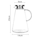 GobekUsa Glass Pitcher - Large Heat-Resistant Borosilicate Jug with Stainless Steel Lid