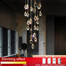 GobekUsa Diamond Crystal Ball Chandelier LED Hanging Lamp Gold Fixture