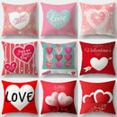 GobekUsa Love Heart Print Sofa Cushion Covers - Nordic Valentine's Day Wedding Decor Pillowcase
