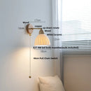 GobekUsa Iron Wood LED Wall Light Fixture Rotate Bedside Lamp Aplique Pared