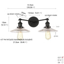 GobekUsa Industrial LED Wall Light Fixture with Glass Pull Chain Switch - 2 Heads