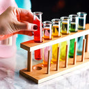 GobekUsa 6-Piece Test Tube Cocktail Glass Set with Free Rack Stand and Shot Glasses Holder