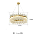 GobekUsa Gold Crystal Chandelier: Dimmable Luxury Pendant Lamp for Bedroom, Living Room & Hotel