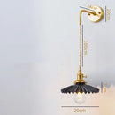 GobekUsa Ceramic LED Wall Lamp Pull Chain Bedroom Bathroom Mirror Light