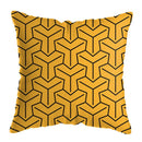 GobekUsa Geometric Deer Print Pillowcase 45x45cm - Yellow Home Decor
