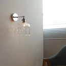 GobekUsa Crystal Iron LED Wall Light Modern Bedside Lamp Clear Glass Wandlamp