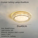 GobekUsa Gold Crystal Ceiling Light: Nordic Modern Round Lighting Fixture for Bedroom and Restaurant