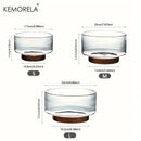 GobekUsa Creative Glass Fruit Bowl with Wood Base - Large Salad Bowl for Snacks, Popcorn, Nuts, and More