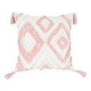 GobekUsa Boho Pink Geometric Tufted Tassel Pillow Covers 30x100cm - Decorative Double Pillows