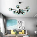 GobekUsa Adjustable Ball Glass Lustre Chandelier for Living, Dining, Bedroom Lighting