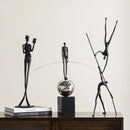 GobekUsa Human Figure Sculpture Acrobatics Art Decor Abstract Figurine Metal Handicrafts