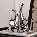 GobekUsa Elephant Sculpture: Ceramic Nordic Decor for Home & Office Shelving