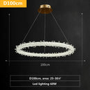 GobekUsa Luxe Crystal Circle LED Pendant Light - Dimmable Art Deco Style