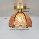 GobekUsa Copper Canopy LED Ceiling Light Glass Crystal Nordic Modern Decor for Home