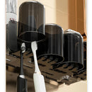 GobekUsa Inverted Toothbrush Holder with Automatic Toothpaste Squeezer & Makeup Storage Rack