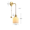 GobekUsa Ceramic Wall Lamp Pull Chain LED Modern Nordic Copper Socket Mirror Light