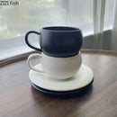 GobekUsa Frosted 250ml Ceramic Cup & Saucer Set for Coffee, Tea, Juice