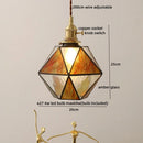 GobekUsa Glass Copper Pendant Light Modern LED Hanging Light for Home Decor