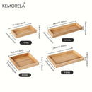 GobekUsa Bamboo Wooden Rectangular Tea Tray | Elegant Tea Cup Stand Tray for Dining