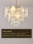 GobekUsa Crystal Leaves Chandelier: Elegant Postmodern Lighting for Living Room, Dining Room, Bedroom