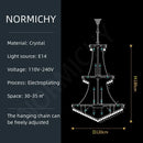 Modern Crystal Staircase Chandelier in Gold or Black