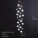 GobekUsa Cobblestone Glass LED Pendant Lights Chandelier for Villa Hotel Loft Stairway