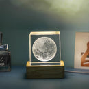GobekUsa 3D Moon Solar Galaxy Crystal Glass Cube Night Light Desktop Decor