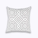 GobekUsa Geometric Embroidered Cushion Cover Light Grey Cotton 45x45cm