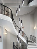 GobekUsa Cylindrical Chandelier: Modern Nordic Indoor Lighting for Living Room, Staircase & Ceiling