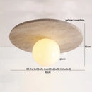 GobekUsa LED Yellow Travertine Flush Mount Ceiling Light Fixtures