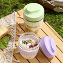 GobekUsa Breakfast Cup with Spoon: Portable Food Storage Container for Students and Picnics