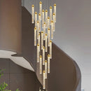 GobekUsa Crystal Staircase Chandelier LED Modern Interior Designer Gold Attic Lamps