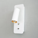 GobekUsa LED Wall Lights with Switch and USB Interface in White or Black, Modern Sconce