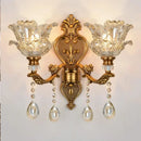 GobekUsa Crystal Glass Dual Head Wall Lamp - European Retro Style