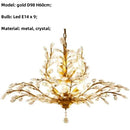 GobekUsa Crystal Tree Chandelier Ceiling Light for Bedroom with LED E14 Bulbs