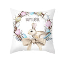 GobekUsa Easter Rabbit & Eggs Pillowcase: Festival Home Decor Flower Bunny Print Cushion Cover