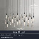 GobekUsa Crystal Water-drop Chandelier Light Fixture - Luxury Stairwell Decor
