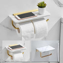 GobekUsa Gold Marble Toilet Paper Holder Tissue Box Stand Wall Mount Bathroom Rack