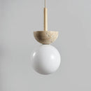 GobekUsa LED Pendant Light Stone Wood Glass Nordic Modern Hang Lamp