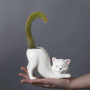 GobekUsa Cat Tail Succulent Planting Porcelain Vase - Cute Cartoon Cat Flowerpot