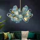 GobekUsa Luxe Copper Leaf LED Ceiling Chandelier for Home, Bedroom, and Dining Room