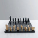 GobekUsa Golden Metal Marble Chessboard: Geometric Square Check King Game Decor Figurines