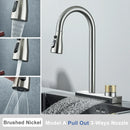 GobekUsa Black Rainwater Kitchen Faucet Flexible Pull Out 3 Way Nozzle Mixer Tap